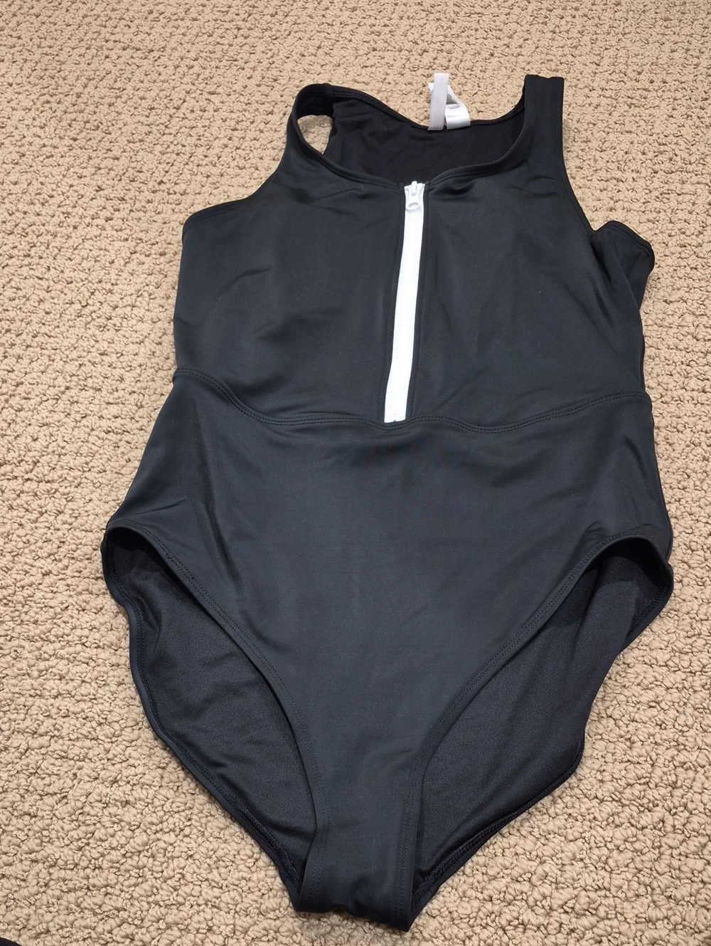 Joe Fresh Half-Zip Swimsuit Black One-Piece Size Medium